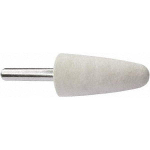 Value Collection 1" Diam 1/4" Shank Diam Rock Hard Density Conical Shaped Mounted Bob 2" Head Length, 2" Shank Length, Wool Felt 516150 - 91068460