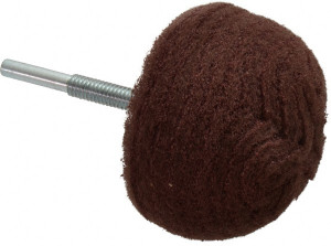 Superior Abrasives 3" Diam x 2" Thick, Mounted Polishing Wheel Fine Grade, 1/4" Shank Diam 30609 - 00094250