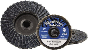 CGW Abrasives 4-1/2" 40 Grit 7/8" Center Hole Type 27 Aluminum Oxide Flap Disc Coarse Grade, Coated, Arbor Attachment, Polyester Backing, 13,300 RPM 39402 - 02555241