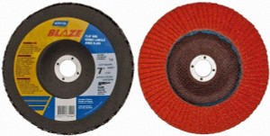 Norton 7" 36 Grit 7/8" Center Hole Type 29 Ceramic Flap Disc Very Coarse Grade, Coated, Arbor Attachment, Fiberglass Backing, 8,500 RPM 66261183494 - 83833764