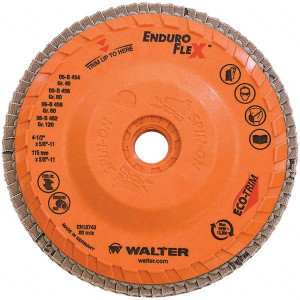 Walter Surface Technologies 4-1/2" 80 Grit 5/8-11 Center Hole Type 28 Ceramic Flap Disc Medium Grade, Coated, Arbor Attachment, Plastic Backing, 13,300 RPM 06B458 - 57809618