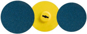 Klingspor 1" 80 Grit Zirconia Alumina Quick Change Disc T-Lock Top Attachment, Medium Grade, Blue, Coated, Cotton Cloth Backing, 30,000 RPM QD080ZR100 - 89261986