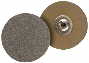 PFERD 2" 220 Grit Diamond Quick Change Disc Type S Attachment, Fine Grade, Brown, Coated, Cloth Backing, 9,500 RPM, CD Compatible 40523 - 91830810