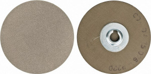 PFERD 3" 220 Grit Diamond Quick Change Disc Type R Attachment, Fine Grade, Brown, Coated, Cloth Backing, 6,300 RPM, CDR Compatible 40666 - 91830968