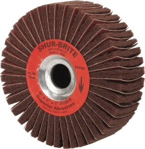 Superior Abrasives 6 x 2" 120 Grit Aluminum Oxide Unmounted Flap Wheel Coated, Fine Grade, 1" Center Hole, 4,500 Max RPM 10430 - 01937952