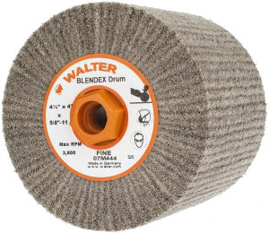 Walter Surface Technologies 4-1/2 x 4" Unmounted Flap Wheel Nonwoven, Fine Grade, 5/8-11 Threaded Hole, 3,800 Max RPM 07M444 - 66320888
