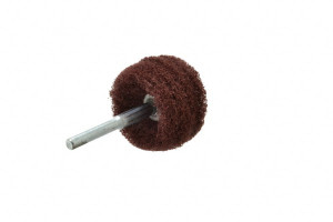 Superior Abrasives 2" Diam x 1" Face Width, Medium Aluminum Oxide Nonwoven Mounted Flap Wheel 1/4" Shank Mount, Interleaf, 12,000 Max RPM 34863 - 00537985