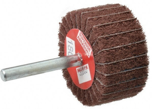 Superior Abrasives 2" Diam x 1" Face Width, Very Fine Aluminum Oxide Coated Mounted Flap Wheel 1/4" Shank Mount, 180 Grit, Interleaf, 12,000 Max RPM 35795 - 57119992