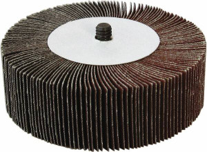 Tru-Maxx 3" Diam x 3/4" Face Width, Fine Aluminum Oxide Coated Mounted Flap Wheel 1/4-20 Threaded Mount, 120 Grit, 20,000 Max RPM SZQC10120 - 87656799