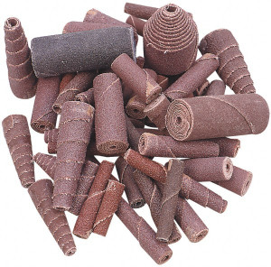Merit Abrasives 3/4" Max Roll Diam x 1" OAL, 36 Grit Straight Cartridge Roll 3/16" Pilot Hole Diam, Very Coarse Grade 08834180455 - 09898230
