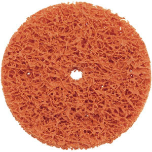 Norton 4" Extra Coarse Grade Aluminum Oxide/Ceramic Deburring Disc 3/8" Center Hole, Arbor Connection, Orange, 8,000 Max RPM 66623329965 - 70469259