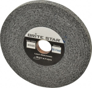 Brite Star 6" Diam, 1/2" Face Width, 1" Center Hole, Fine Grade, Silicon Carbide Deburring Wheel Convolute, Hard Density 8 Grade, 6,000 RPM 66261114576 - 81243511