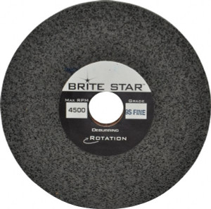 Brite Star 6" Diam, 1/2" Face Width, 1" Center Hole, Fine Grade, Silicon Carbide Deburring Wheel Convolute, Extra Hard Density 9 Grade, 4,500 RPM 66261114607 - 81243834