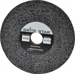 Brite Star 6" Diam, 1/2" Face Width, 1" Center Hole, Medium Grade, Silicon Carbide Deburring Wheel Convolute, Hard Density 8 Grade, 4,500 RPM 66261114561 - 81243842