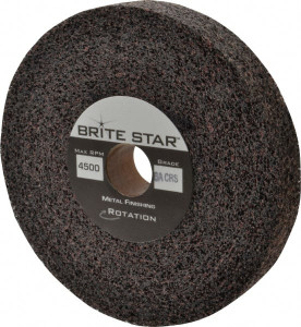 Brite Star 6" Diam, 1" Face Width, 1" Center Hole, Coarse Grade, Aluminum Oxide Deburring Wheel Convolute, Medium Density 6 Grade, 6,000 RPM 66261114548 - 81243867