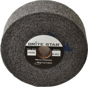 Brite Star 6" Diam, 2" Face Width, 1" Center Hole, Medium Grade, Aluminum Oxide Deburring Wheel Convolute, Soft Density 5 Grade, 6,000 RPM 66261114898 - 81243974