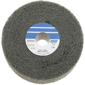 Norton 6" Diam, 2" Face Width, 1" Center Hole, Fine Grade, Silicon Carbide Deburring Wheel Convolute, Medium Density 4 Grade, 3,000 RPM 66261058509 - 70492905