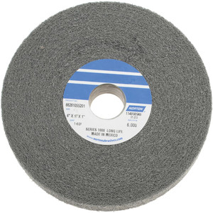 Norton 6" Diam, 1" Face Width, 1" Center Hole, Fine Grade, Silicon Carbide Deburring Wheel Convolute, Medium Density 6 Grade, 4,500 RPM 66261055201 - 70538228