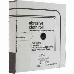 Value Collection 1-1/2" x 50 Yd 220 Grit Aluminum Oxide Shop Roll Very Fine Grade, J Weighted Cloth Backing 301540 - 64699804