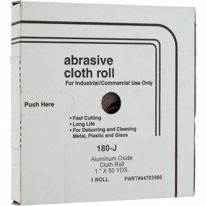 Value Collection 1" x 50 Yd 180 Grit Aluminum Oxide Shop Roll Very Fine Grade, J Weighted Cloth Backing 301430 - 64703960