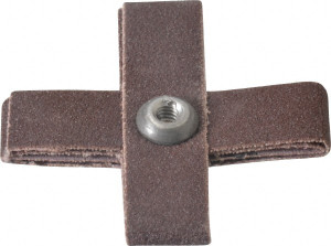 Made in USA 120 Grit, Fine Grade, Aluminum Oxide Cross Pad 2" Long x 1/2" Wide x 1/2" Thick, Cloth Backed, X Backing Weight, 8 Ply, 24,000 Max RPM 809775-69432 - 88017009