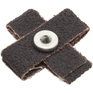 Norton 80 Grit, Medium Grade, Aluminum Oxide Cross Pad 1" Long x 1" Wide x 3/8" Thick, Cloth Backed, X Backing Weight, 8 Ply, 24,000 Max RPM 63642542372 - 70380084