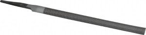 Nicholson 6" Long, Second Cut, Half Round American-Pattern File Single, Double Cut, 11/64" Overall Thickness, Tang 04828N - 80759129