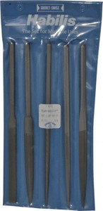Grobet USA 5 Piece Swiss Pattern File Set 8-1/2" Long, 1 Coarseness, Set Includes Half Round, Hand, Round, Square, Three Square 33.832 - 60230018