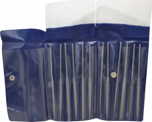 Grobet USA 12 Piece Swiss Pattern File Set 5-1/2" Long, 4 Coarseness, Set Includes Barrette, Crossing, Equalling, Half Round, Knife, Marking, Round, Round Edge Joint, Slitting, Square, Three Square, Warding 31.677 - 60237740
