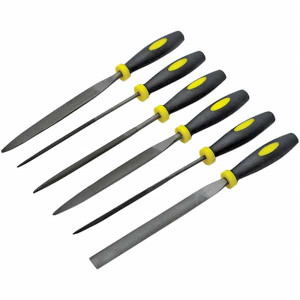 Grobet USA 6 Piece American Pattern File Set 7" Long, Set Includes Flat, Half Round, Round, Square, Three Square, Warding 32.510 - 60237872