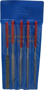 Value Collection 5 Piece Diamond Pattern File Set 5-1/2" Long, Medium Coarseness, Set Includes Flat, Half Round, Round, Square, Three Square 382-0715 - 09903824
