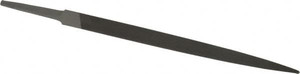 Grobet USA 8" Standard Precision Swiss Pattern Three Square File Double Cut, 1 Cut, 1/2" Width, with Tang 31.378 - 60217411