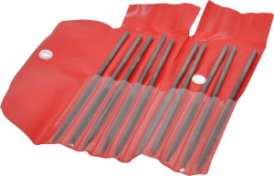 Value Collection 6-1/4" Needle Precision Swiss Pattern Three Square File 2 Cut, 2 Cut, 3" LOC, 6" Width x 0.18" Thick, with Handle 382-0624 - 00663229