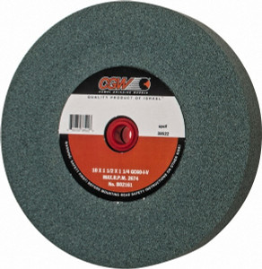 CGW Abrasives 60 Grit Silicon Carbide Bench & Pedestal Grinding Wheel 10" Diam x 1-1/4" Hole x 1-1/2" Thick, 2483 Max RPM, I Hardness, Medium Grade , Vitrified Bond 38522 - 03588381