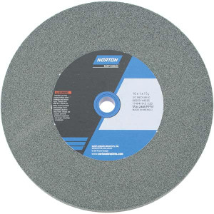 Norton 60 Grit Silicon Carbide Bench & Pedestal Grinding Wheel 10" Diam x 1-1/4" Hole x 1" Thick, 2485 Max RPM, Medium Grade 66253144536 - 75942409