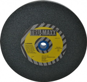 Tru-Maxx 60 Grit Silicon Carbide Bench & Pedestal Grinding Wheel 10" Diam x 1-1/4" Hole x 1" Thick, 3250 Max RPM, K Hardness, Medium Grade , Vitrified Bond 66253255191 - 85642585