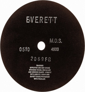 Everett Industries 12 x 1/8, 1" Hole Aluminum Oxide Cutoff Wheel Reinforced, Use with Gas Powered Saws 2069FG 12 DRY - 09936568