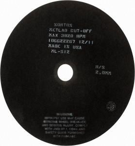 Norton 12 x 0.078, 1-1/4" Hole Aluminum Oxide Cutoff Wheel 3,820 Max RPM, Use with Stationary Tools 66253322100 - 42064568