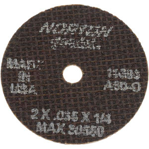 Norton 2 x 0.035, 1/4" Hole Aluminum Oxide Cutoff Wheel Reinforced, 30,560 Max RPM, Use with Die Grinders 66243411393 - 48465009