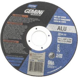 Norton 4-1/2 x 0.045, 7/8" Hole Aluminum Oxide Cutoff Wheel Reinforced, Use with Die Grinders 66252841994 - 58389644
