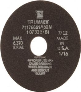 Tru-Maxx 6 x 1/16, 1-1/4" Hole 60 Grit Aluminum Oxide Cutoff Wheel Medium Grade, 6,048 Max RPM, Use with Stationary Tools 910715 - 71178651 Tru-Maxx 6 x 1/16, 1-1/4" Hole 60 Grit Aluminum Oxide Cutoff Wheel Medium Grade, 6,048 Max RPM, Use with Stationary Tools 910715 - 71178651