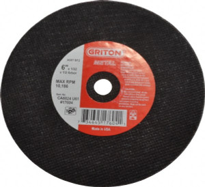 Value Collection 6 x 1/32, 1/2" Hole 60 Grit Aluminum Oxide Cutoff Wheel Medium Grade, Reinforced, 10,186 Max RPM, Use with Circular Saws CA6024U61 - 05865019