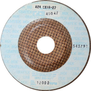 Cratex 24 Grit, 4-1/2" Wheel Diam, 1/4" Wheel Thickness, 7/8" Arbor Hole, Type 27 Depressed Center Wheel Aluminum Oxide, Compatible with Angle Grinder 40047 - 03594231