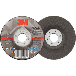 3M Depressed-Center Wheels, Wheel Diameter (Inch): 4.5, Wheel Thickness (Inch): 1/8, Hole Size (Inch): 7/8, Connector Type: Shank, Wheel Type Number: Type 27, Abrasive Material: Ceramic 00638060064627 - 96860325
