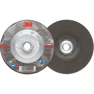 3M Depressed-Center Wheels, Wheel Diameter (Inch): 4.5, Wheel Thickness (Inch): 1/8, Hole Thread Size: 5/8-11, Connector Type: Shank, Wheel Type Number: Type 27, Abrasive Material: Ceramic 00638060064641 - 96860374