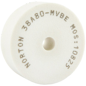 Norton 80 Grit Aluminum Oxide Type 1 Internal Grinding Wheel 3" Diam x 1/2" Hole x 1" Thick, 10,825 Max RPM, Type 1 Medium Grade, M Hardness, Vitrified Bond, No Recess 66243529146 - 96780994