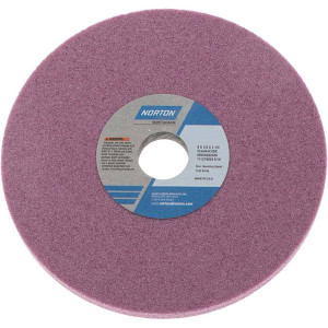 Norton 8" Diam x 1-1/4" Hole x 1/2" Thick, K Hardness, 46 Grit Surface Grinding Wheel Aluminum Oxide, Type 1, Coarse Grade, 3,105 Max RPM, Vitrified Bond, No Recess 69936662928 - 01363753