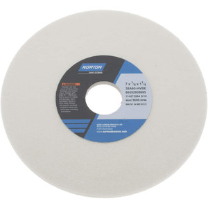 Norton 7" Diam x 1-1/4" Hole x 1/4" Thick, H Hardness, 60 Grit Surface Grinding Wheel Aluminum Oxide, Type 1, Medium Grade, 3,600 Max RPM, Vitrified Bond, No Recess 66252939695 - 05948740