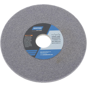 Norton 7" Diam x 1-1/4" Hole x 1/4" Thick, J Hardness, 46 Grit Surface Grinding Wheel Aluminum Oxide, Type 1, Coarse Grade, 3,600 Max RPM, Vitrified Bond, No Recess 66252939545 - 05949656