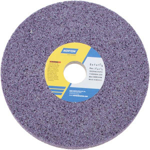Norton 8" Diam x 1-1/4" Hole x 1" Thick, H Hardness, 46 Grit Surface Grinding Wheel Ceramic, Type 5, Coarse Grade, 3,600 Max RPM, Vitrified Bond, One-Side Recess 66253019362 - 82034935